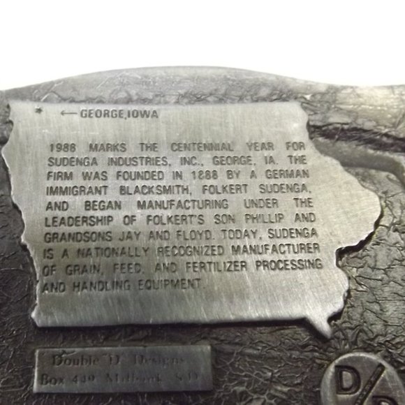 Sudenga Limited Edition Century of Progress 1888-1988 Belt Buckle - Picture 9 of 9